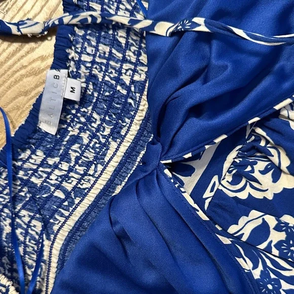 Baltic Born Blue and Cream Maxi Dress Size Medium - Picture 2 of 7